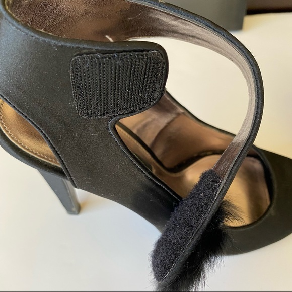 Nina Ricci satin ankle strap Peep toe heels - Picture 7 of 14